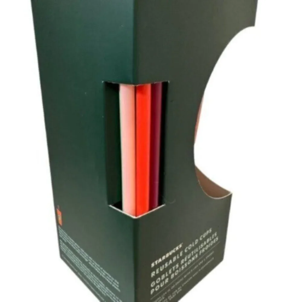 NWT Starbucks | Set of 5 Glitter Reusable Cold Cups with Lids & Straws